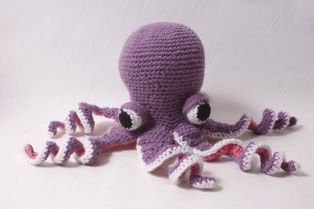 Purple Handmade Octopus Plush Crochet Amigurumi-style Toy ~ 260612-WH 1102